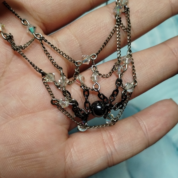 925 Vintage Spider Web Necklace - Picture 5 of 7